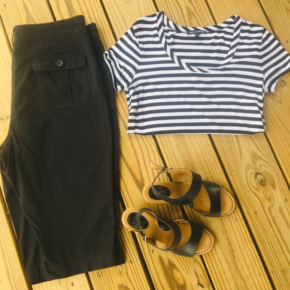 Black Stretchy Crop Pants -14